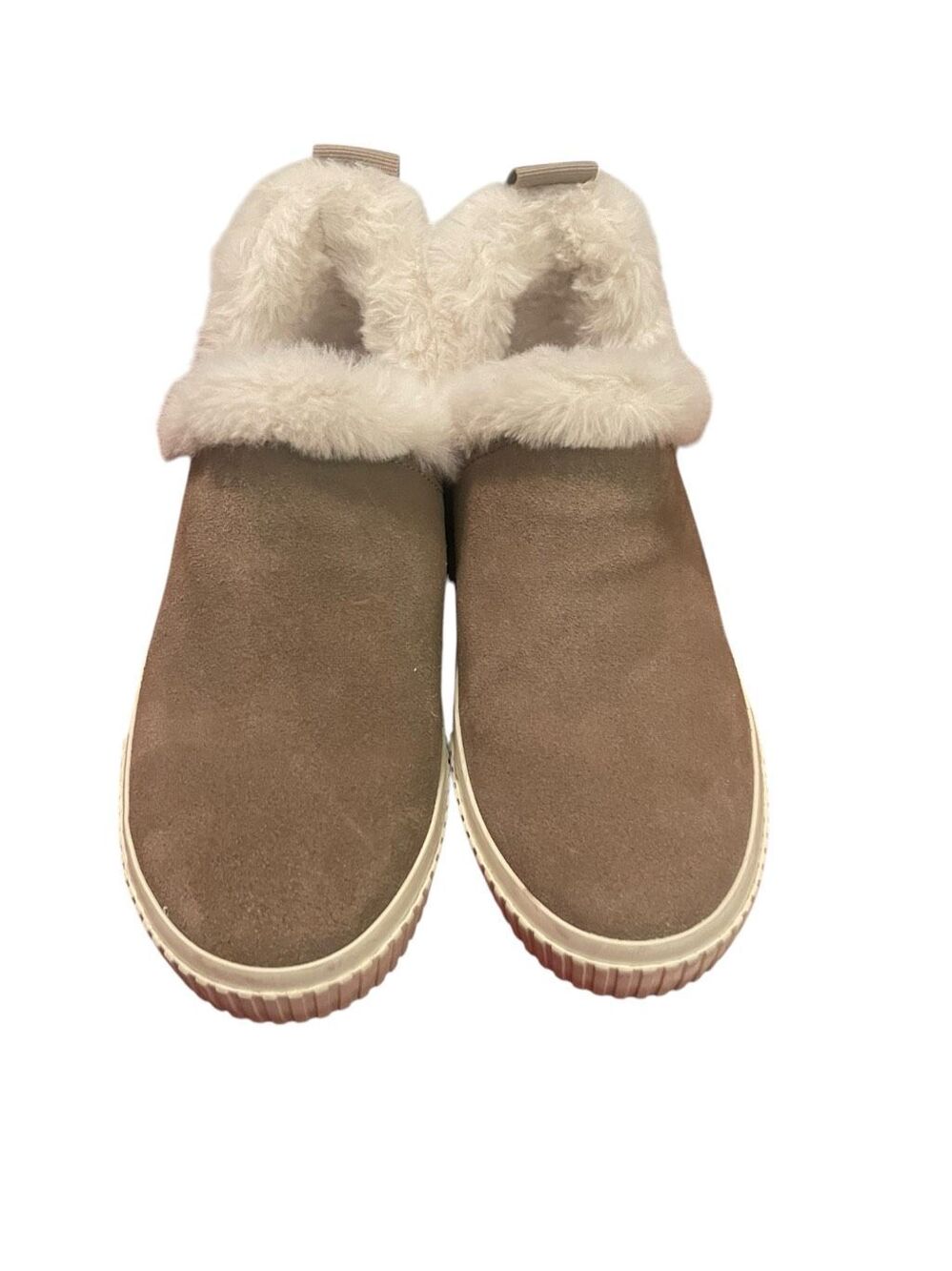 Timberland Womens Beige Skyla Bay Suede Faux Fur Lined Slip On Shoes Size 5.5